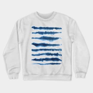 Navy Blue Horizontal Stripes Crewneck Sweatshirt